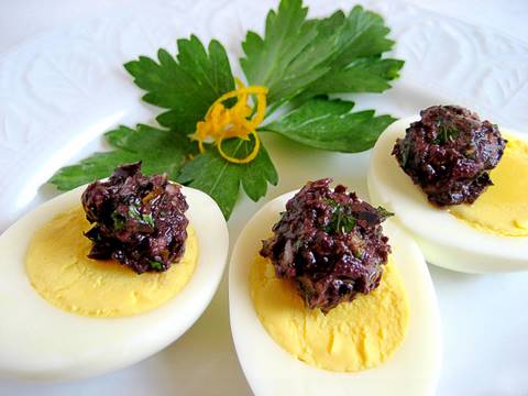 Cindy Pawlcyn's Best Ever Hard Boiled Eggs with Olive Tapenade - Gluten Free - Organic