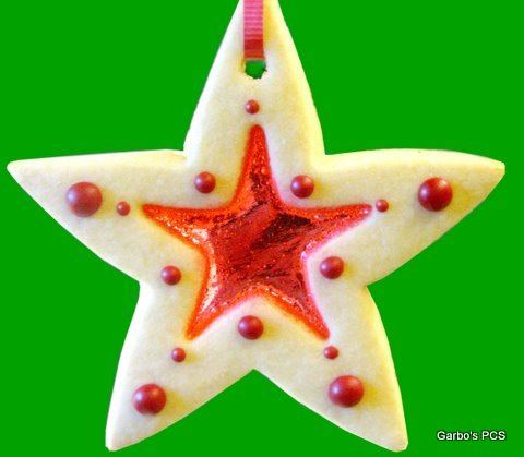 Gluten Free Stained Glass Red Star Christmas Cookie