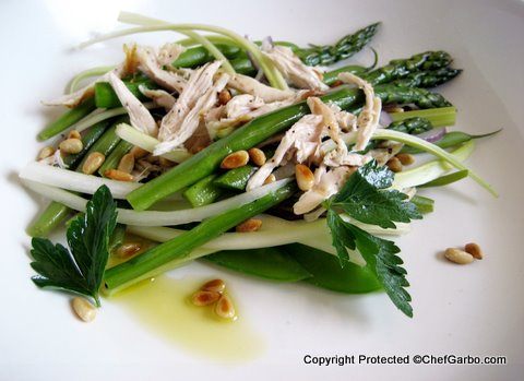 Gluten Free - Organic - Chicken Asparagus Salad With Pine Nuts