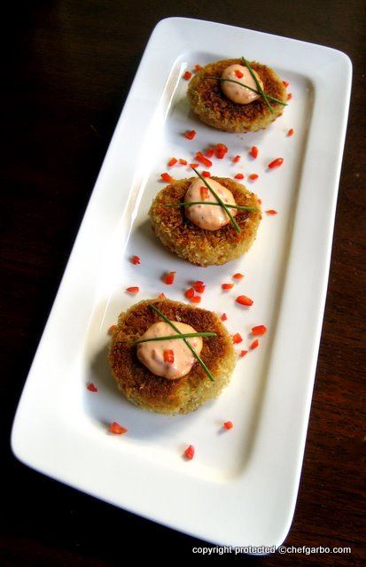 Gluten Free - Organic - Louisiana Crab Cakes with Roasted Red Pepper Aioli Sauce