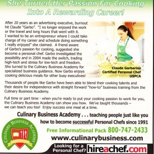 Chef Garbo in USPCA Ad for Cooking Light Magazine