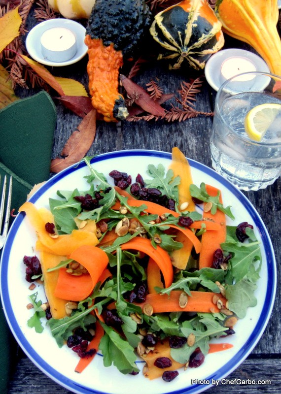 Shaved Butternut Squash Salad with Pepitas & Dried Cranberries- Gluten Free