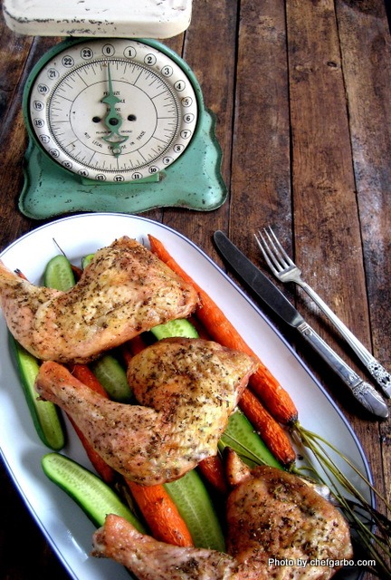 Garbo's Personal Chef Service - Gluten Free - Organic - Country Roast Chicken with Roasted Heirloom Carrots