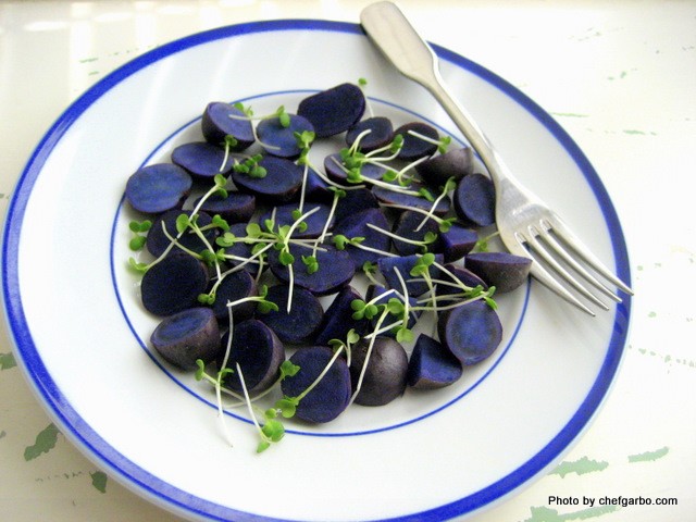 Gluten Free - Organic - Purple Potato Salad with Micro Greens