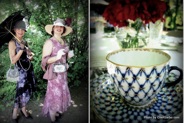 High Tea Table Setting - Vintage Blue Tea Cup