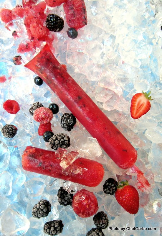 Mixed Berry Ice  Pops with Vodka