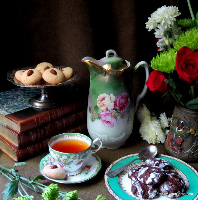 Vintage High Tea Table Setting - Almond Cookies