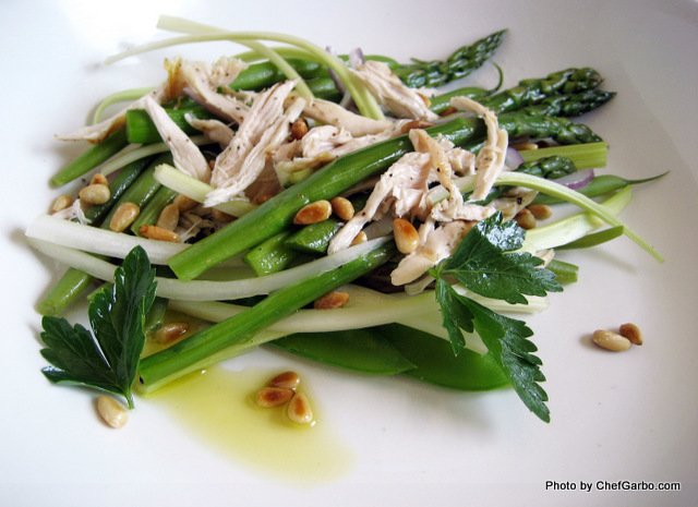 Chicken Asparagus Salad With Pine Nuts