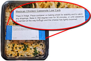 Mexican Chicken Heating Instructions